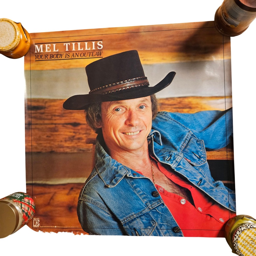 Mel Tillis Your Body Is An Outlaw Vintage 1980 Promo Album Poster 24x24 Elektra